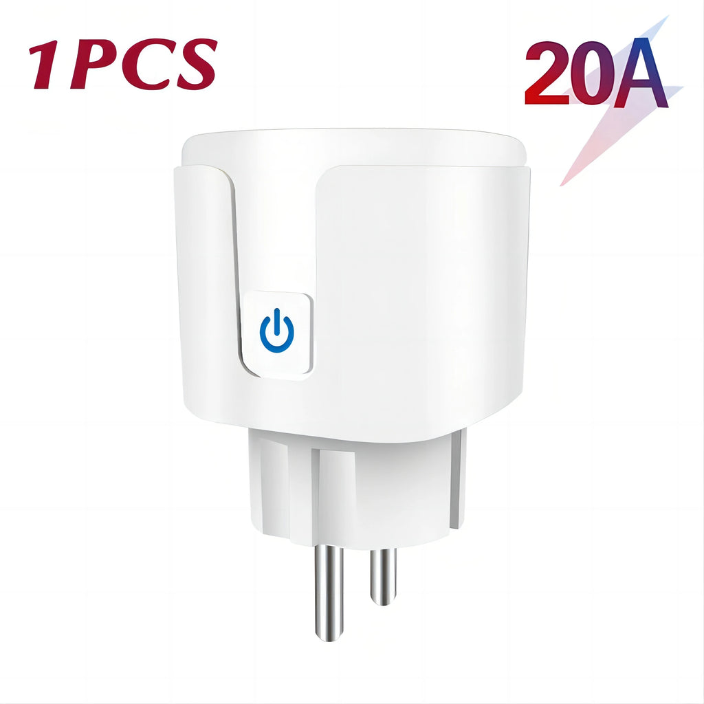 Tuya 16A 20A EU Smart Socket WiFi Smart Plug With Power Monitoring Timing Function Voice Control Alexa Google Assitant