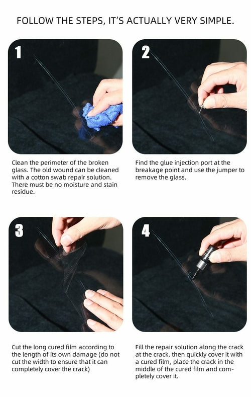 Auto Glass Windshield Repair Tool Set 5 Bottles Set